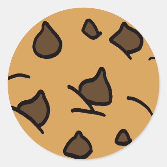 Cartoon Clipart HUGE Chocolate Chip Cookie Dessert Runder Aufkleber (Vorderseite)