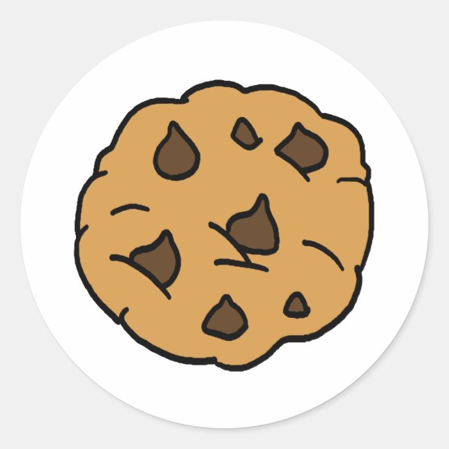 Cartoon Clipart HUGE Chocolate Chip Cookie Dessert Runder Aufkleber (Vorderseite)