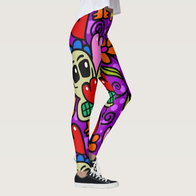 Cartoon-Clowgesicht Leggings (Rechts)