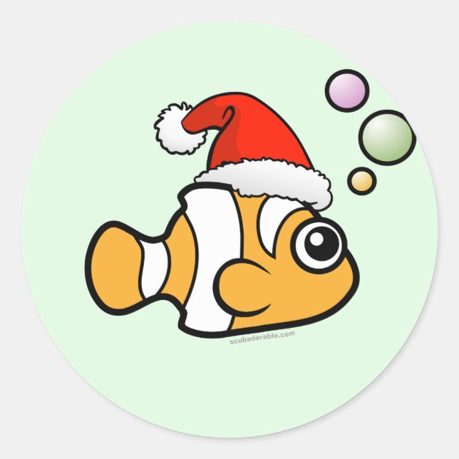 Cartoon Clownfish Runder Aufkleber (Vorderseite)