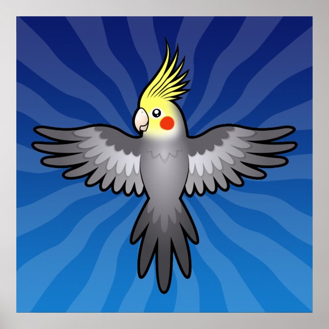 Cartoon Cockatiel Poster (Vorne)