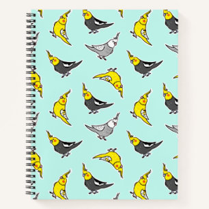 Cartoon Cockatiels Muster Notizbuch