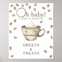 Cartoon Coffee Baby Dusche SÜSSIGKEITEN UND LECKER