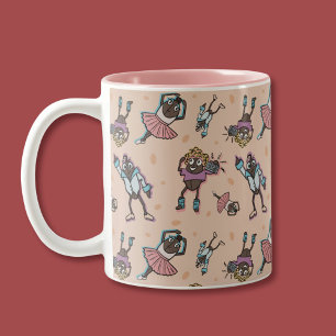 Cartoon Coffee Bean Dance Party Zweifarbige Tasse
