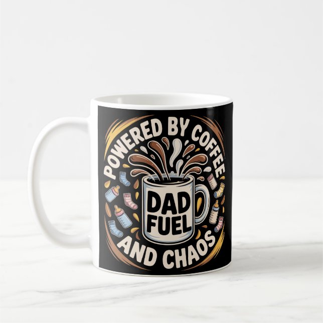 Cartoon Coffee Explosion Vater Fuel Chaos Kaffeetasse (Links)
