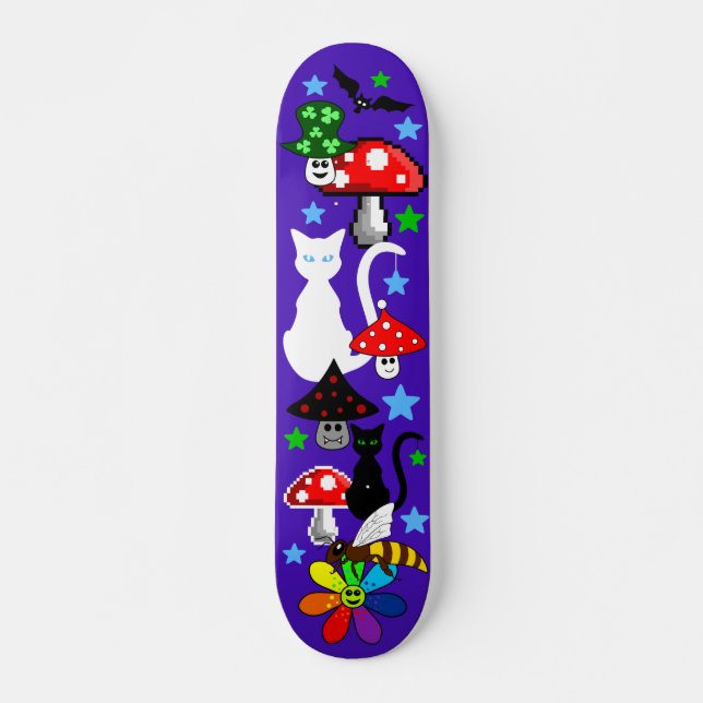 Cartoon Collage Skateboard Deck (Vorne)