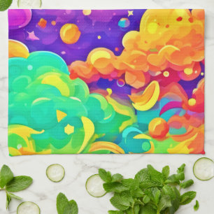 Cartoon Color Burning Art Geschirrtuch
