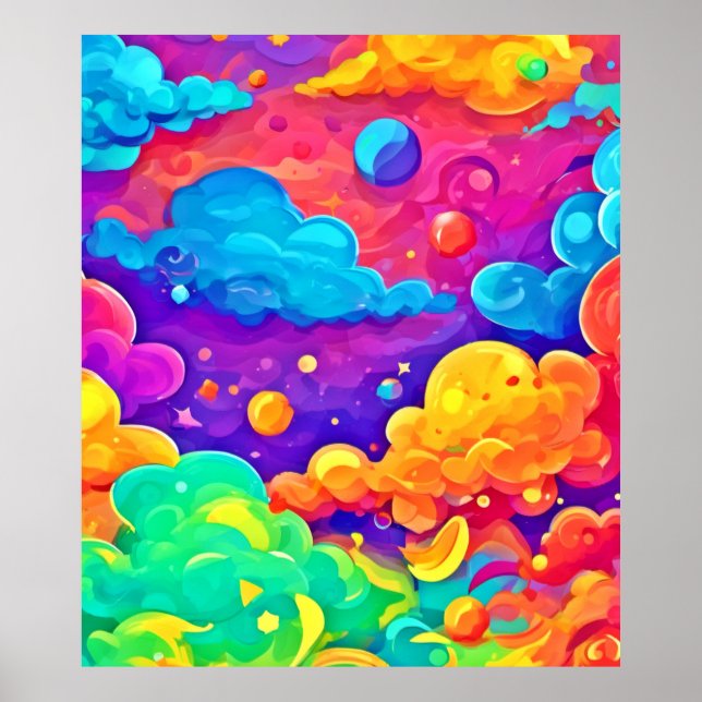 Cartoon Color Burning Art Poster (Vorne)
