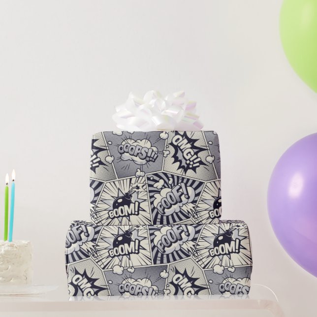 Cartoon Comic Buch Grafik-Kunstausdruck Geschenkpapier (Partygeschenke)