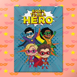 Cartoon Comic Buch Superheld Inspiration Zitat Poster