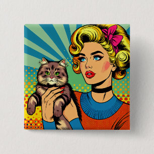 Cartoon Comic Pop Kunst, Dichtung und Musik Button