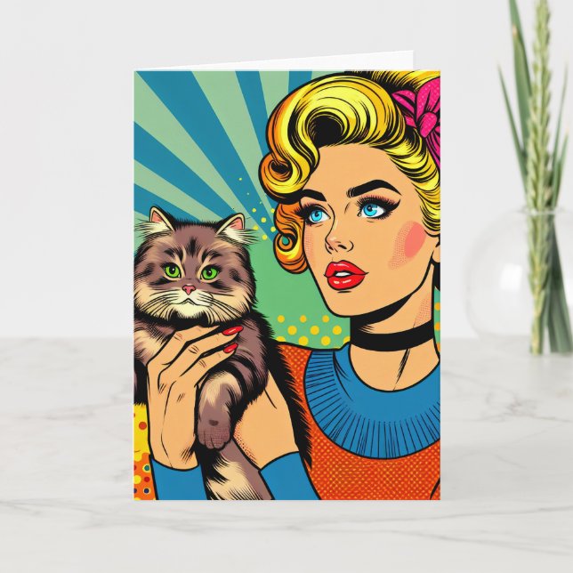Cartoon Comic Pop Kunst, Dichtung und Musik Karte (Vorderseite)