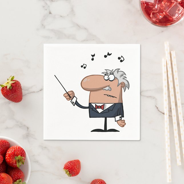 Cartoon Conductor Paper Napkins Serviette (Von Creator hochgeladen)