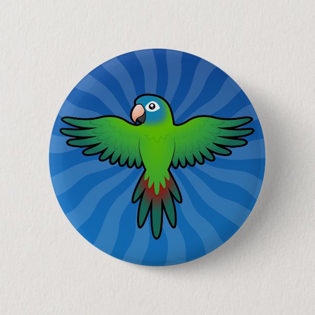 Cartoon Conure/Lorikeet/Papagei Button (Vorderseite)