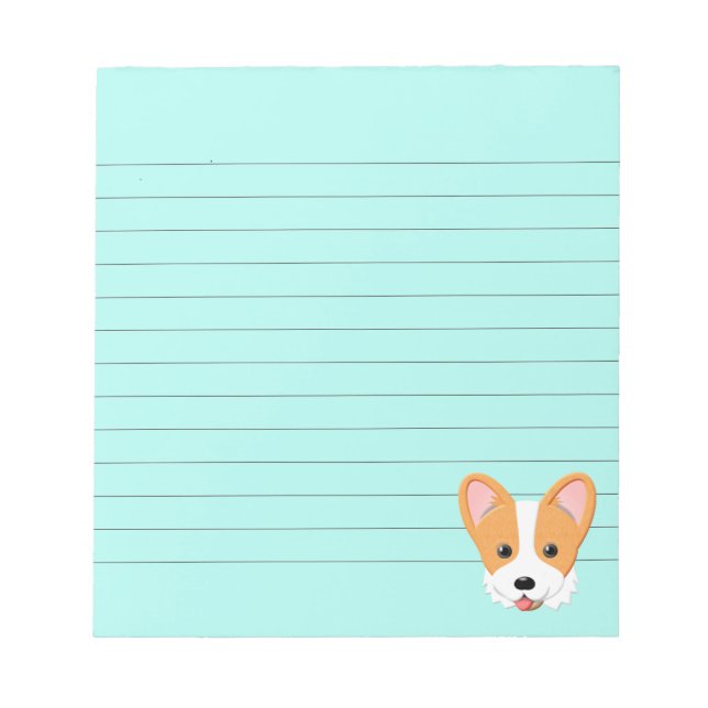 Cartoon Corgi Lined Notizblock (Vorderseite)