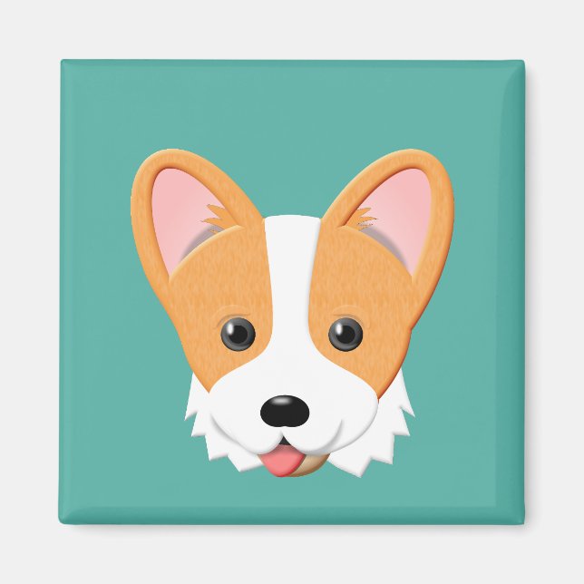 Cartoon Corgi Magnet (Vorne)