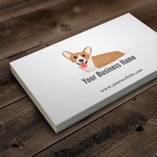 Cartoon Corgi Pet Business Card Visitenkarte (Von Creator hochgeladen)