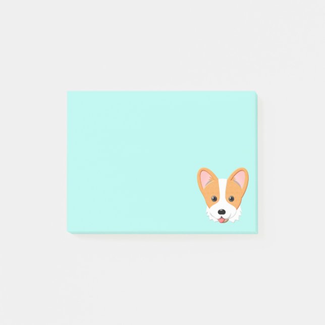 Cartoon Corgi Post-it Klebezettel (Vorderseite)