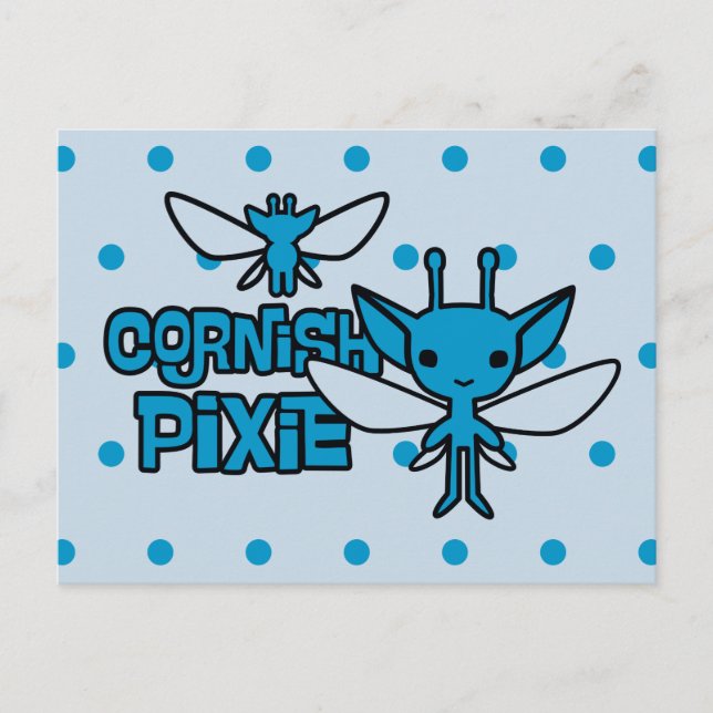 Cartoon Cornish Pixie Charakter Kunst Postkarte (Vorderseite)