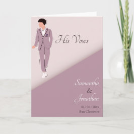 Cartoon Couple in Lila Wedding Seine Vows Card Dankeskarte