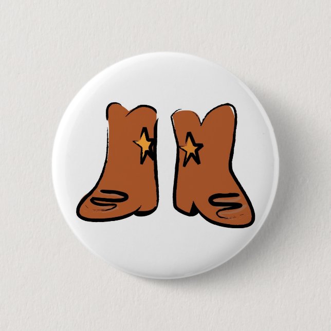 Cartoon Cowboy Boots Button (Vorderseite)