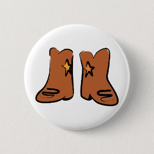 Cartoon Cowboy Boots Button