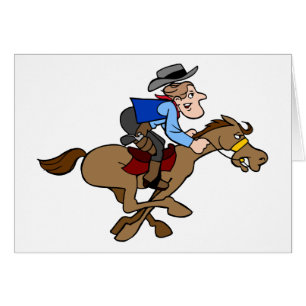 Cartoon Cowboy Gallops Schnelles Pferd