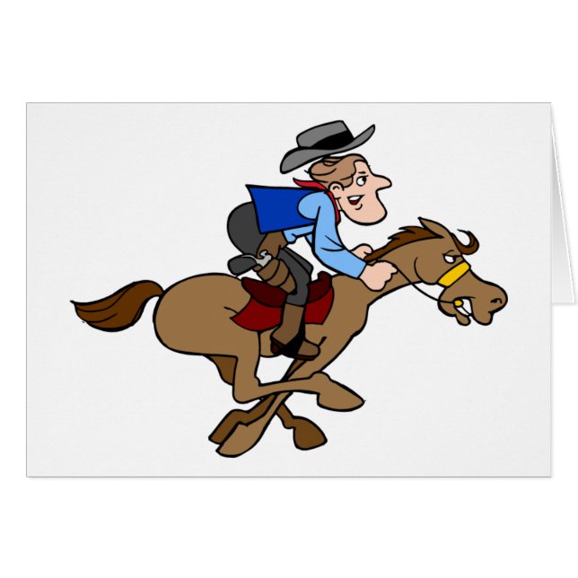 Cartoon Cowboy Gallops Schnelles Pferd (Vorderseite (Horizontal))