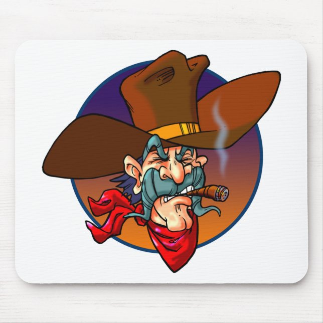 Cartoon-Cowboy Mousepad (Vorne)