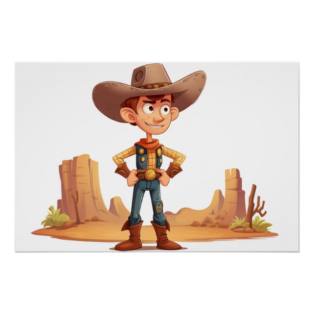 Cartoon Cowboy Poster (Vorderseite)