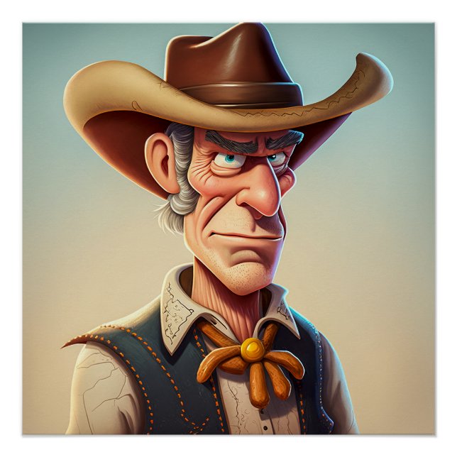 Cartoon Cowboy Poster (Vorderseite)