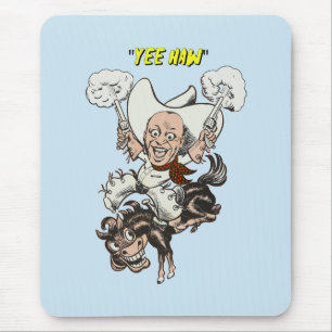 Cartoon Cowboy Schießen Pistolen Reiten Kunst Mousepad