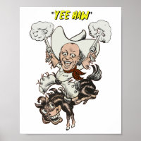 Cartoon Cowboy Schießen Pistolen Reiten Kunst