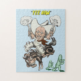 Cartoon Cowboy Schießen Pistolen Reiten Kunst Puzzle