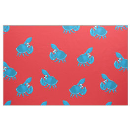 Cartoon Crab Fish Print Pattern Stoff