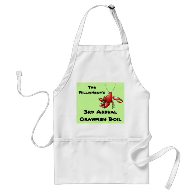 Cartoon Crawfish Boil Custom Name Annual Party Schürze (Vorne)