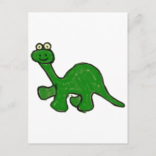 Cartoon Crayon Brontosaurus Collection Postkarte