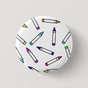 Cartoon Crayon Muster dekorativ Button