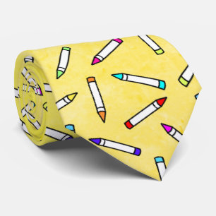 Cartoon Crayon Pattern Decorative Krawatte