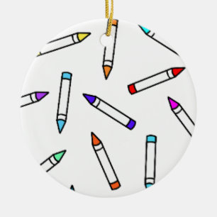 Cartoon Crayon Pattern Keramik Ornament