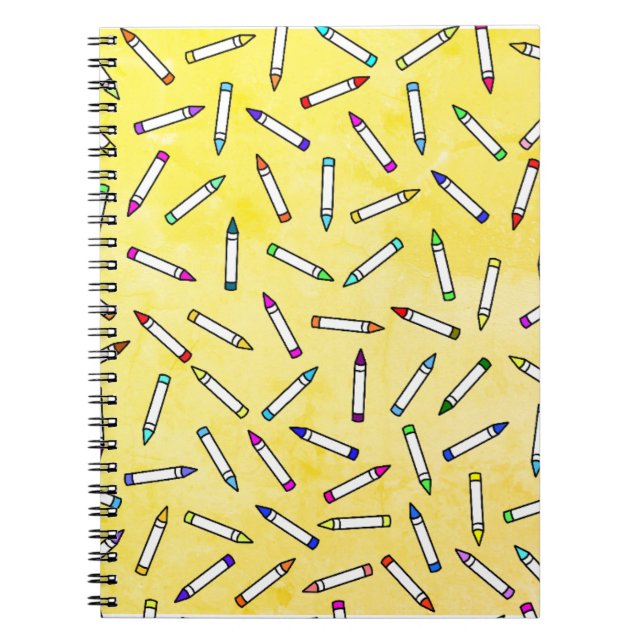 Cartoon Crayon Pattern Notizblock (Vorderseite)
