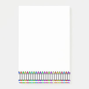 Cartoon Crayon Pattern Post-it Klebezettel