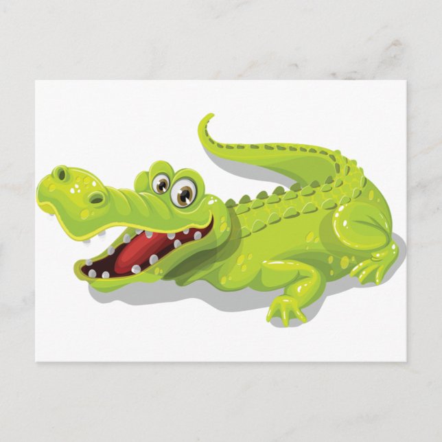Cartoon Crocodile Postkarte (Vorderseite)