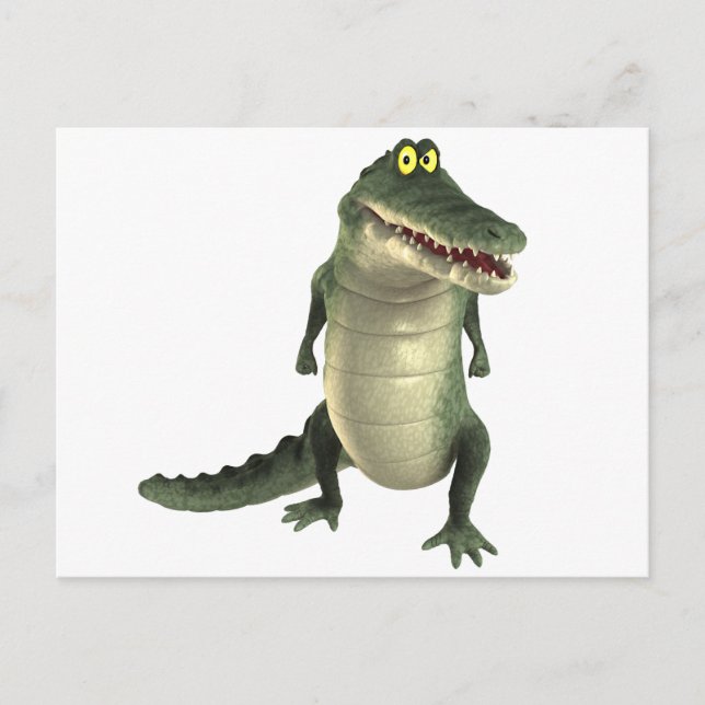 Cartoon Crocodile Postkarte (Vorderseite)