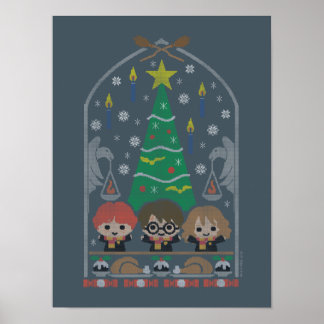 Cartoon Cross-Stitch HOGWARTS™ Weihnachtsfest Poster