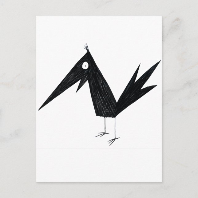Cartoon Crow Postkarte (Vorderseite)
