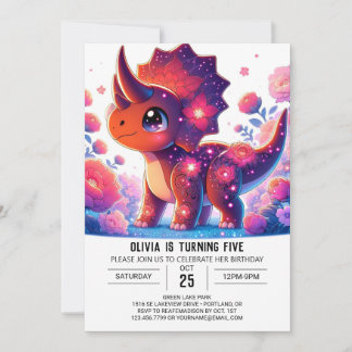 Cartoon Custom Dinosaurier Digital Geburtstag Einladung