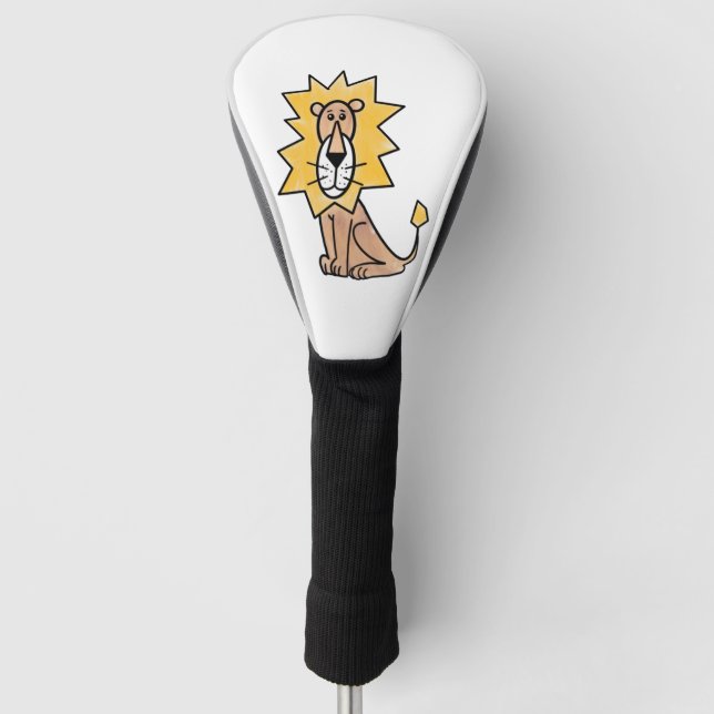 cartoon cute lion kids retro safari jungle animal  golf headcover (Vorderseite)