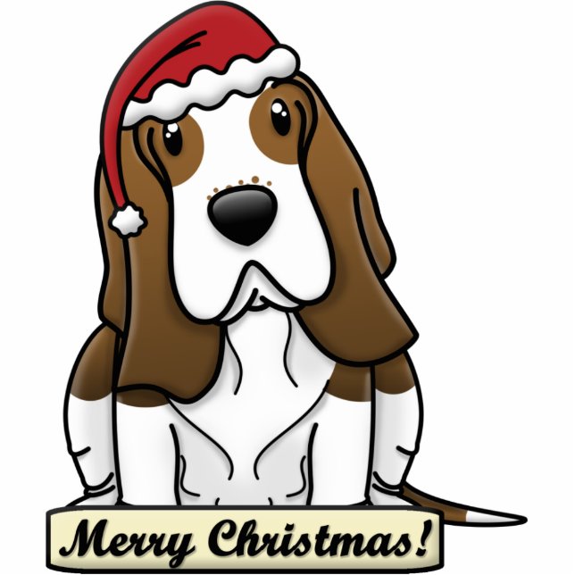 Cartoon-Dachshund-Jagdhund-Weihnachtsverzierung Fotoskulptur Ornament (Vorne)