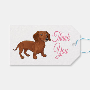 Cartoon Dackel Brown Welpe Hund Vielen Dank Geschenkanhänger